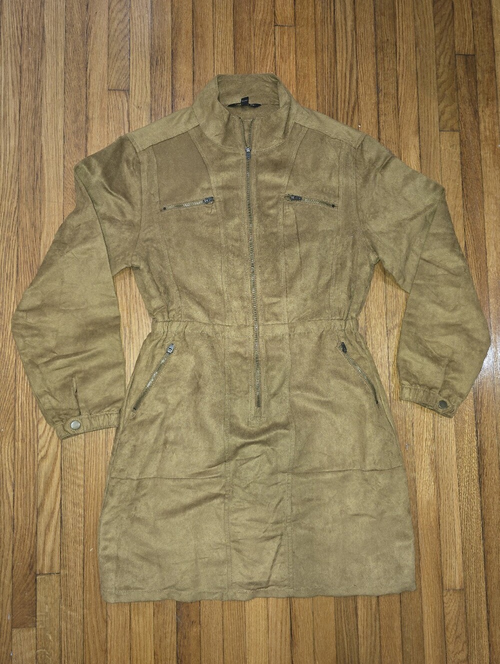Banana Republic Tan Utility Jacket Dress with Front Zip